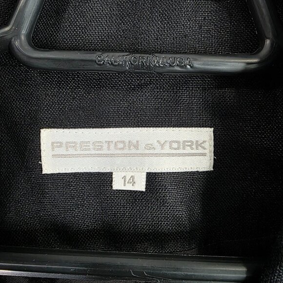 Womens Preston & York Black 100% Linen Blazer Jacket Single Button Size 14 - Picture 4 of 9